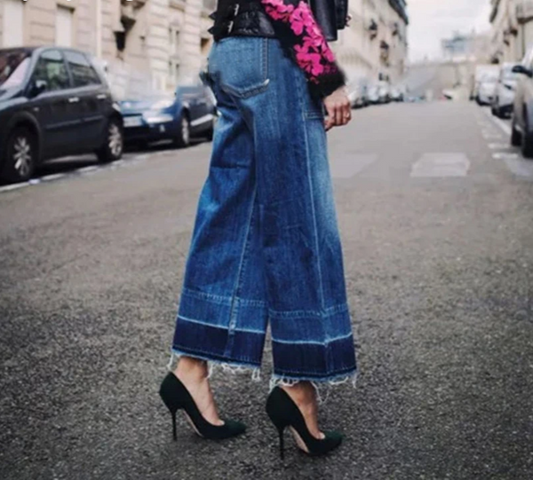 TWOTWINSTYLE Loose Denim Wide Leg Pants For Women High Waist Hit Color Casual Jeans Female Fashion New Clothing 2021 Spring Tide